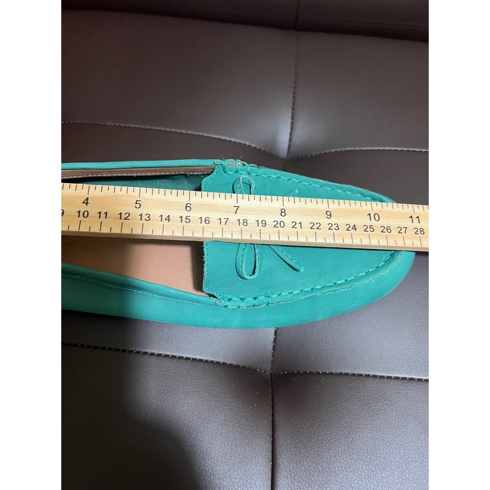 J.Crew Womens Teal Turquoise Nubuck Leather Driving Moccasins Loafers Size 11 - Picture 8 of 9